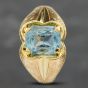 Second Hand Vintage Yellow Gold Glass Dress Ring 41101495