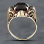 Second Hand 14ct Yellow Gold Smokey Quartz Square Scrolled Mount Ring 41101540