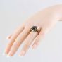 Second Hand 14ct Yellow Gold Smokey Quartz Square Scrolled Mount Ring 41101540