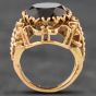 Second Hand Vintage Yellow Gold Smokey Quartz Large Oval Dress Ring 41101601