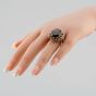 Second Hand Vintage Yellow Gold Smokey Quartz Large Oval Dress Ring 41101601