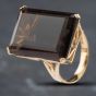 Second Hand 9ct Yellow Gold Smokey Quartz Large Oblong Dress Ring 41101602