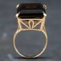 Second Hand 9ct Yellow Gold Smokey Quartz Large Oblong Dress Ring 41101602