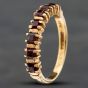 Second Hand 9ct Yellow Gold Garnet Half Eternity Ring 41101738