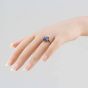 Second Hand Vintage Yellow Gold Blue Paste Oblong Dress Ring 41101794