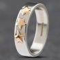 Second Hand 9ct Two Colour Gold Triple Gold Star Band Ring 41101953