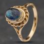 Second Hand 9ct Yellow Gold Doublet Opal Oval Dress Ring 41101974