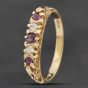 Second Hand 9ct Yellow Gold Ruby & Cubic Zirconia Half Eternity Ring 41101992