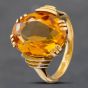 Second Hand 18ct Yellow Gold Oval Cut Citrine Dress Ring 41102031