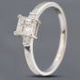 Second Hand 9ct White Gold Cubic Zirconia Four Stone Ring 41102057