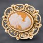 Second Hand 9ct Yellow Gold Cameo Ornate Edged Dress Ring 41102109