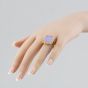 Second Hand 14ct Yellow Gold Lilac Jade Oblong Dress Ring 41102181