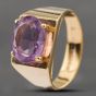 Second Hand 9ct Yellow Gold Oval Cut Amethyst Single Stone Dress Ring 41102278