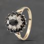 Second Hand 9ct Yellow Gold Sapphire & Cubic Zirconia Cluster Ring 41102288