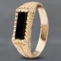 Second Hand 9ct Yellow Gold Onyx Signet Ring 41102378