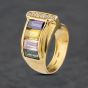 Second Hand 18ct Yellow Gold White & Coloured Cubic Zirconia Dress Ring 41102389