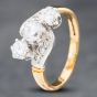 Second Hand 9ct Yellow Gold Cubic Zirconia Twist Three Stone Ring 41102464