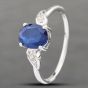 Second Hand 9ct White Gold Synthetic Blue & White Spinel Dress Ring 41102475