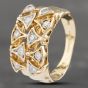 Second Hand 9ct Yellow Gold Cubic Zirconia Ornate Wide Band Ring 41102502
