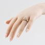 Second Hand 9ct Yellow Gold Cubic Zirconia Ornate Wide Band Ring 41102502