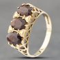 Second Hand 9ct Yellow Gold Garnet Three Stone Ring 41102518