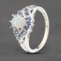 Second Hand 9ct White Gold Opal & Sapphire Cluster Ring 41102535