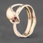 Second Hand Vintage 9ct Yellow Gold Ruby Snake Signet Ring 41102549
