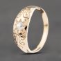 Second Hand 9ct Yellow Gold Cubic Zirconia Engraved Signet Ring 41102582