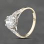 Second Hand 9ct Yellow Gold Cubic Zirconia Shoulder Set Solitaire Ring 41102584