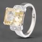 Second Hand 14ct White Gold Cubic Zirconia Oblong Dress Ring 41102599