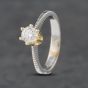 Second Hand 14ct Two Colour Gold Cubic Zirconia Solitaire Ring 41102608
