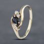 Second Hand 9ct Yellow Gold Cubic Zirconia & Sapphire Dress Ring 41102629
