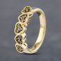 Second Hand 18ct Yellow Gold Sapphire Set Heart Design Half Eternity Ring 41102646
