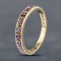 Second Hand 9ct Yellow Gold Ruby Half Eternity Ring 41102647