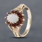 Second Hand 9ct Yellow Gold Garnet & Opal Cluster Ring 41102667