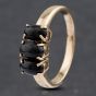 Second Hand 9ct Yellow Gold Black Star Diopside Three Stone Ring 41102669