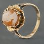 Second Hand 9ct Yellow Gold Cameo Scollop Edged Dress Ring 41102715