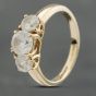Second Hand 14ct Yellow Gold Cubic Zirconia Three Stone Ring 41102719