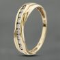 Second Hand 9ct Yellow Gold Cubic Zirconia Crossover Channel Set Half Eternity Ring 41102722