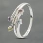 Second Hand 9ct White Gold Amethyst Spray Dress Ring 41102757