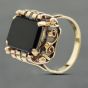 Second Hand Two Colour Gold Onyx Oblong Dress Ring 41102763