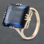 Second Hand Vintage Yellow Gold Synthetic Stone Large Square Dress Ring 41102771