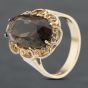 Second Hand Vintage Yellow Gold Synthetic Quartz Large Oval Filigree Dress Ring 41102774