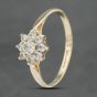 Second Hand 9ct Yellow Gold Cubic Zirconia Cluster Ring 41102791