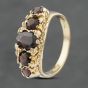 Second Hand 9ct Yellow Gold Garnet Graduated Five Stone Ring 41102805