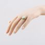 Second Hand Vintage 9ct Yellow Gold Green Jade Oval Engraved Dress Ring 41102825