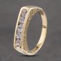 Second Hand 9ct Yellow Gold Glass Half Eternity Ring 41102850