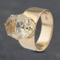 Second Hand 9ct Yellow Gold Green Quartz Large Oval Dress Ring 41102872