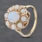 Second Hand Vintage Yellow Gold Opal & Moonstone Oval Cluster Ring 41102884