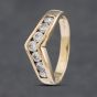 Second Hand 9ct Yellow Gold Cubic Zirconia Channel Set Half Wishbone Ring 41102914